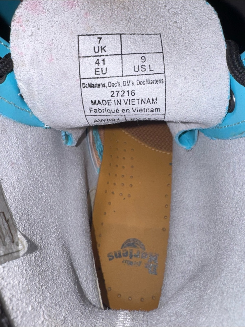 Dr. Martens Women's Bright Blue Lace-Up Combat Boots - Picture 5 of 5